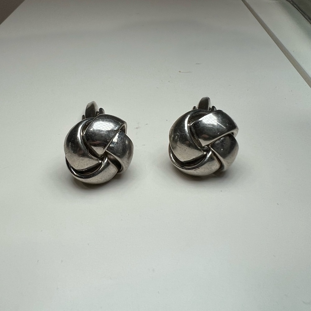 Elegant Silver Knot Earrings